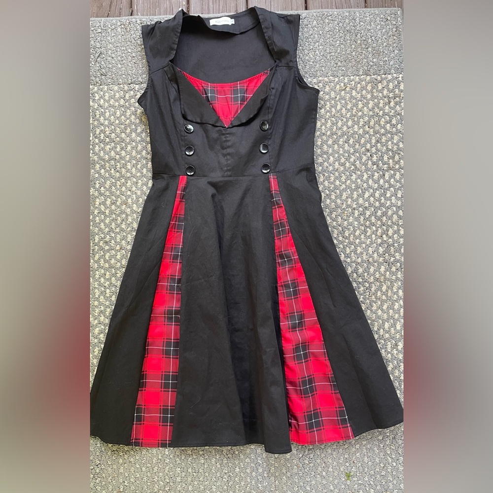 Killreal Large Retro Vintage Style Cocktail Party Swing Dress Cotton/Poly Dress